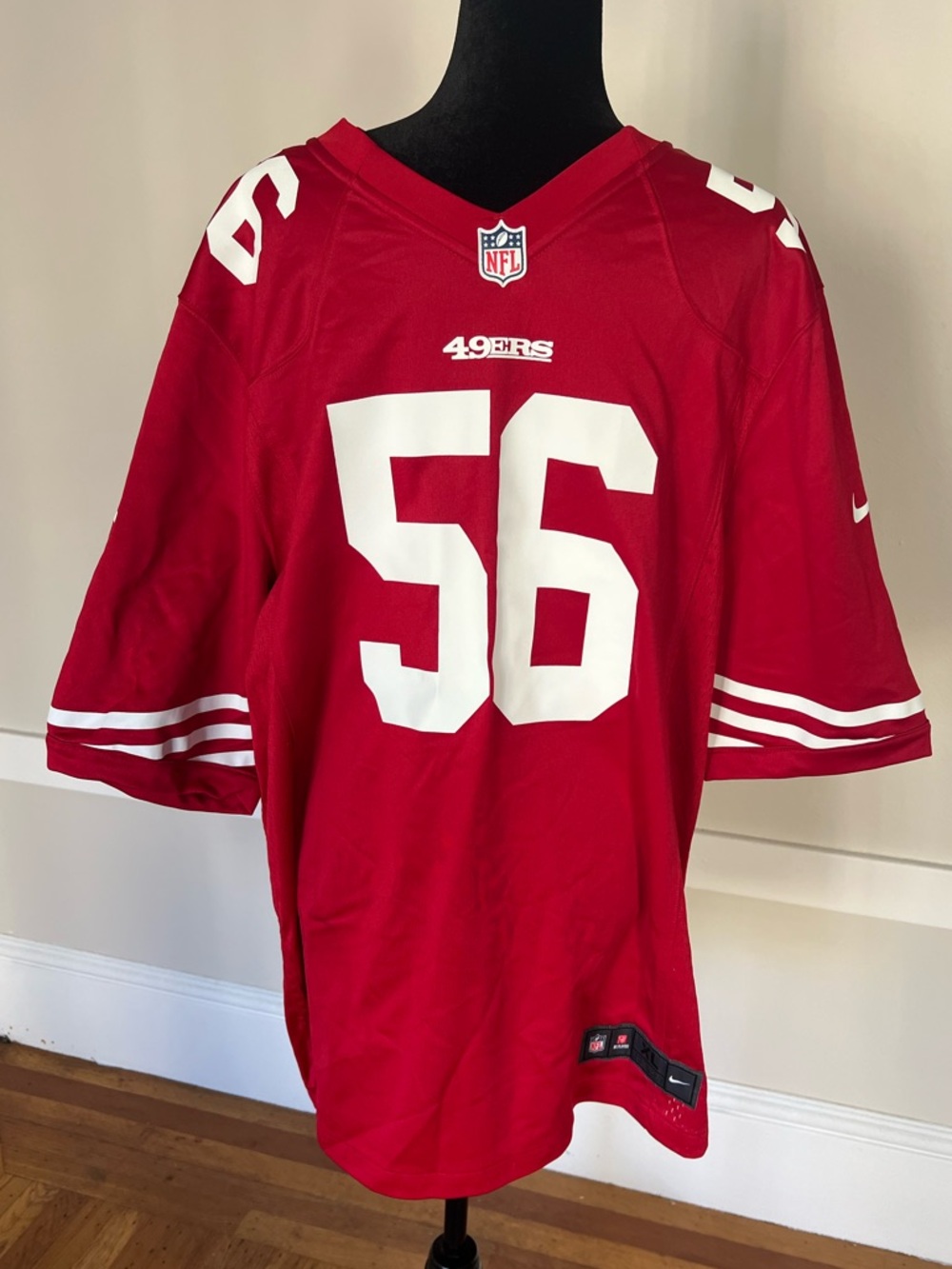 EUC NFL Nike San Francisco 49ers Foster 56 Red Jersey White Trim Size Mens's XL